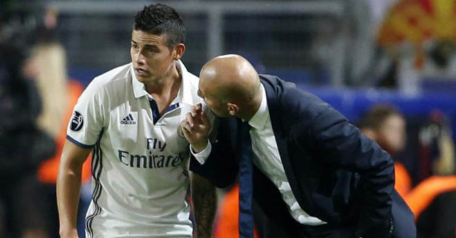 James Rodríguez se quedará en el Real Madrid de Zinedine Zidane